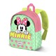 Mochila pré-escolar Minnie Mouse verde com bolinhas rosas