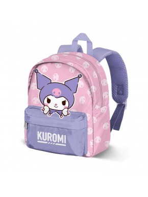 Mochila rosa Hello Kitty Kuromi com design de arlequim