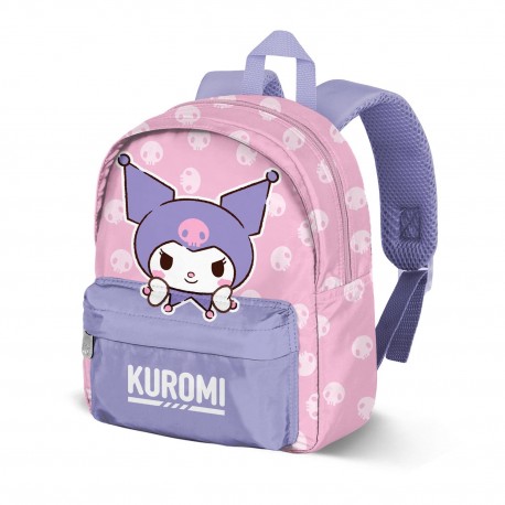 Mochila rosa Hello Kitty Kuromi com design de arlequim