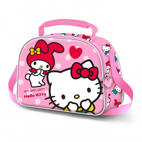 Sac à lunch Hello Kitty rose avec relief 3D