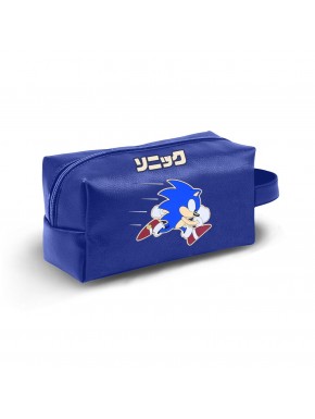 Neceser de viaje azul Sonic The Hedgehog con asa y cremallera