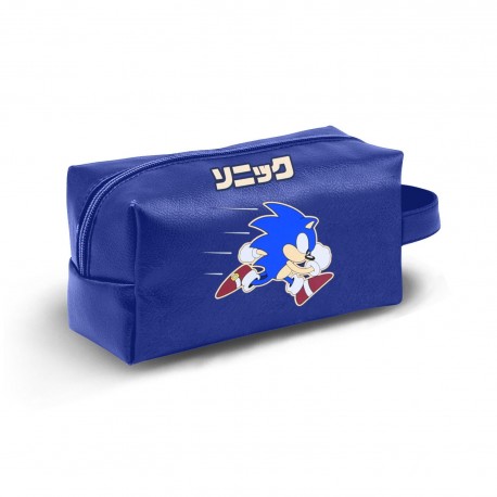 Neceser de viaje azul Sonic The Hedgehog con asa y cremallera