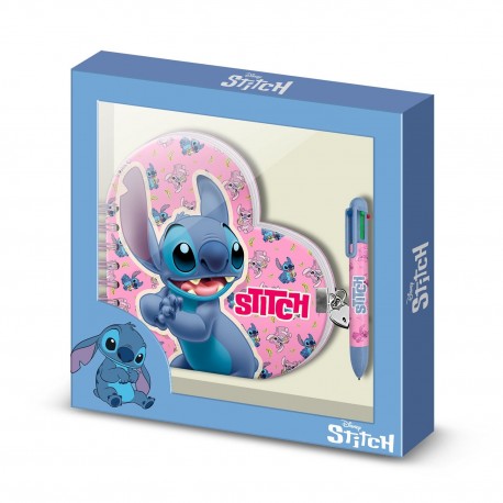 Diario corazón Lilo y Stitch con bolígrafo