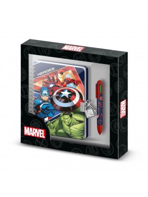 Pack diario y bolígrafo Marvel Los Vengadores
