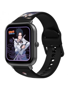 Reloj inteligente negro con Sasuke de Naruto Shippuden