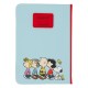 Libreta azul Peanuts por Loungefly con Snoopy y amigos en la portada