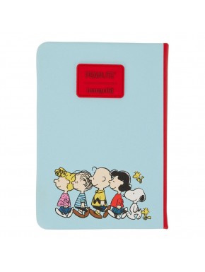 Libreta azul Peanuts por Loungefly con Snoopy y amigos en la portada