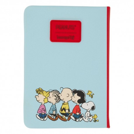 Libreta azul Peanuts por Loungefly con Snoopy y amigos en la portada