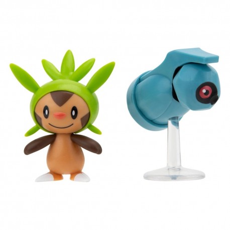 Pack de 2 figuras Pokémon Chespin y Beldum 5 cm