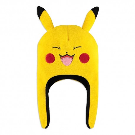 Gorro de esquí polar fleece Pikachu Pokémon amarillo