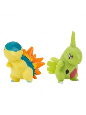 Figuras Pokémon Cyndaquil y Larvitar en pack de batalla