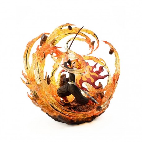 Figurine de 35 cm de Kyojuro Rengoku avec flammes