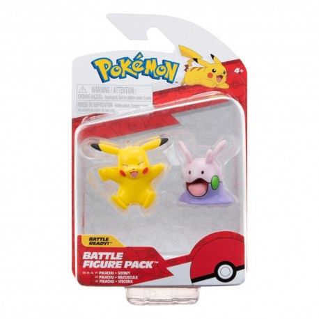 Pack de minifiguras Pokémon Pikachu y Goomy de 5 cm