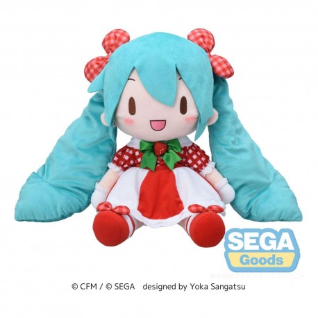 Peluche Hatsune Miku 40 cm con vestido fresa