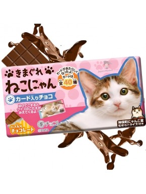 Chocolatina Shoei con cartas coleccionables de gatos kawaii