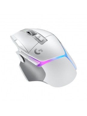 Ratón gaming inalámbrico Logitech G G502 X blanco con luces RGB