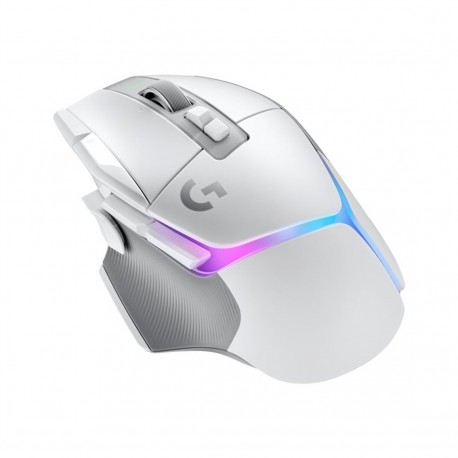 Ratón gaming inalámbrico Logitech G G502 X blanco con luces RGB