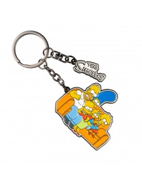 Llavero con la familia Simpson en el sofá
