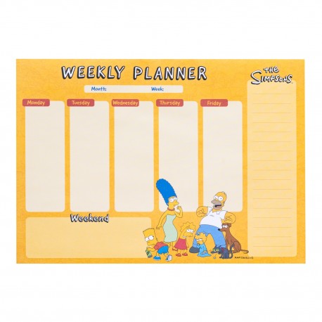 Bloco planejador semanal The Simpsons A4
