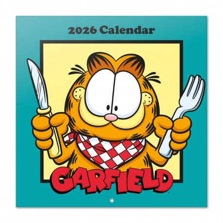 Calendario de pared Garfield 2026 con ilustraciones.