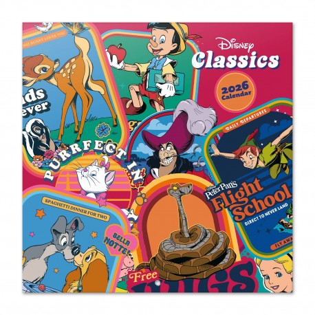 Calendrier mural 2026 Disney Classiques 30x30 cm