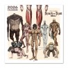 Calendrier mural 2026 30x30 Attack on Titan avec poster