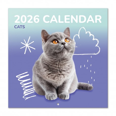 Calendario 2026 de Gatitos en formato cuadrado