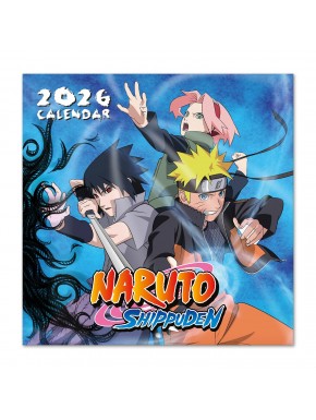 Calendario 2026 de Naruto Shippuden con personajes en portada