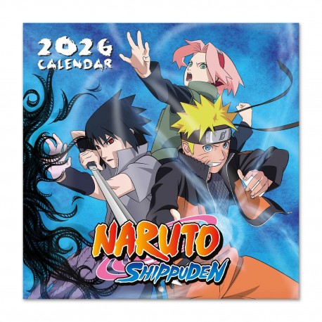 Calendario 2026 de Naruto Shippuden con personajes en portada