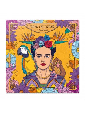 Calendrier mural 2026 Frida Kahlo 30x30 avec design coloré
