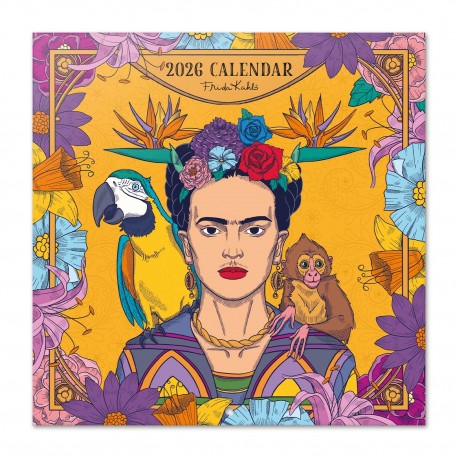 Calendrier mural 2026 Frida Kahlo 30x30 avec design coloré