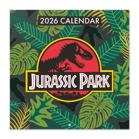 Capa do calendário 2026 Jurassic Park