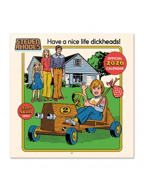 Calendrier mural Steven Rhodes 2026 avec design rétro