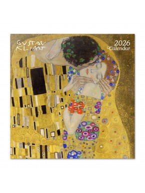 Couverture du calendrier 2026 de Gustav Klimt avec Le Baiser
