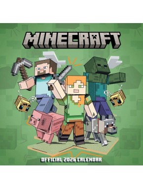 Calendario Minecraft 2026 con personajes del juego