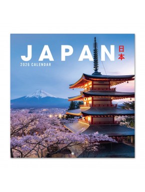 Calendrier mural Japon 2026 avec pagode et montagne