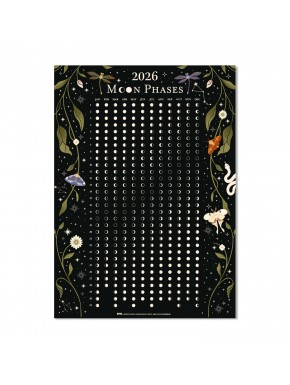 Calendário Lunar 2026 com fases lunares e design astral