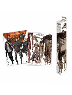 Set de 2 minipósteres Attack on Titan en caja