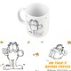Taza blanca de cerámica con Garfield y frase divertida