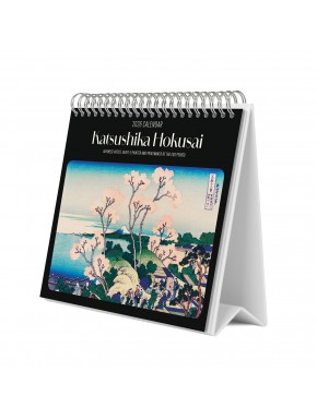 Calendrier de bureau 2026 Hokusai avec œuvre d'art