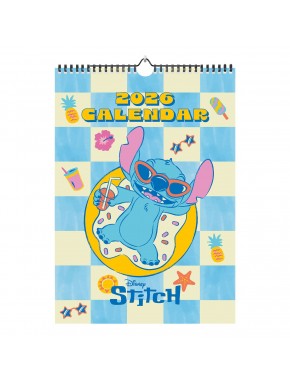 Calendário de parede Disney Stitch 2026 com design A3