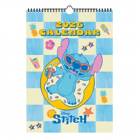 Calendário de parede Disney Stitch 2026 com design A3