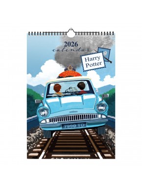Calendário A3 2026 de Harry Potter com carro voador