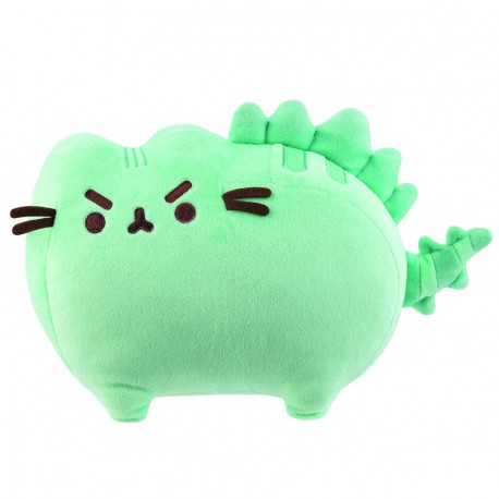 Peluche verde de Pusheen con forma de dinosaurio