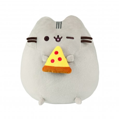 Peluche Pusheen con pizza de 24 cm