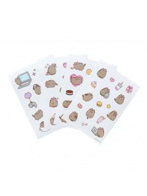 Pegatinas reutilizables de Pusheen Moments en hojas blancas