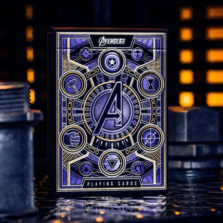 Baraja de cartas Avengers Infinity Saga Blue azul con diseño Marvel