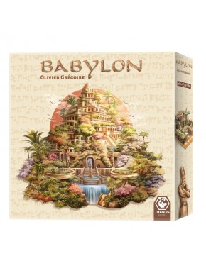 Boîte du jeu de société Babylon avec jardins suspendus illustrés