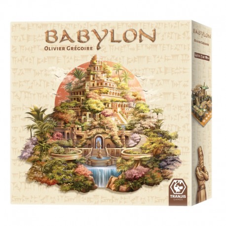 Boîte du jeu de société Babylon avec jardins suspendus illustrés