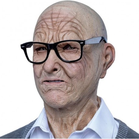 Masque réaliste de vieillard avec lunettes GHOULISH